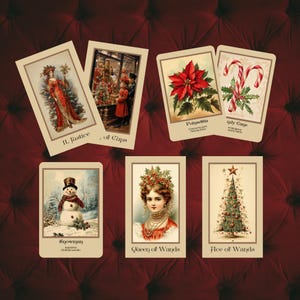 Paquete de tarot y oráculo navideño vintage de Hattie Thorn. ¡Especial de 2 barajas!
