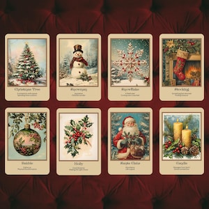 The Vintage Christmas Oracle di Hattie Thorn. Mazzo di 50 carte dal design originale, inclusa la scatola rigida di lusso Vintage Christmas