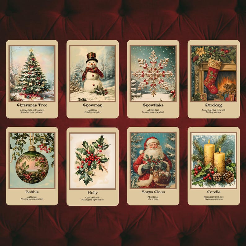Vintage Christmas Oracle • 50 Cards • Nostalgic Holiday Magic • Rigid ...