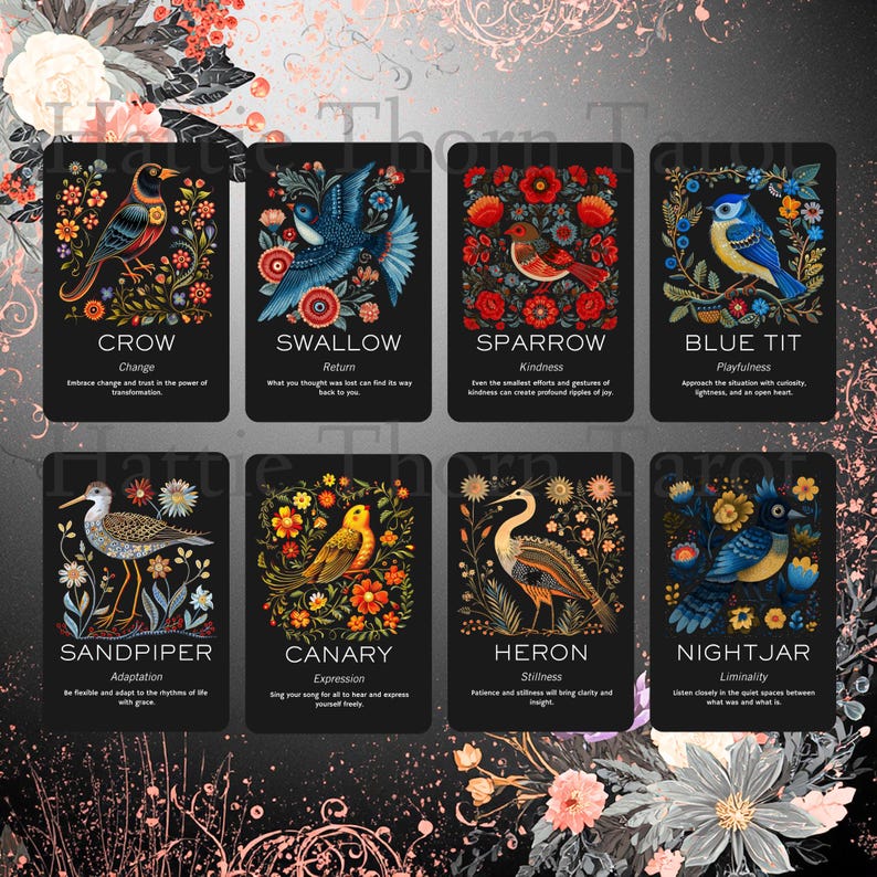 Folk Birds Oracle • Vintage Bird Deck • Folklore-inspired Nature Oracle ...