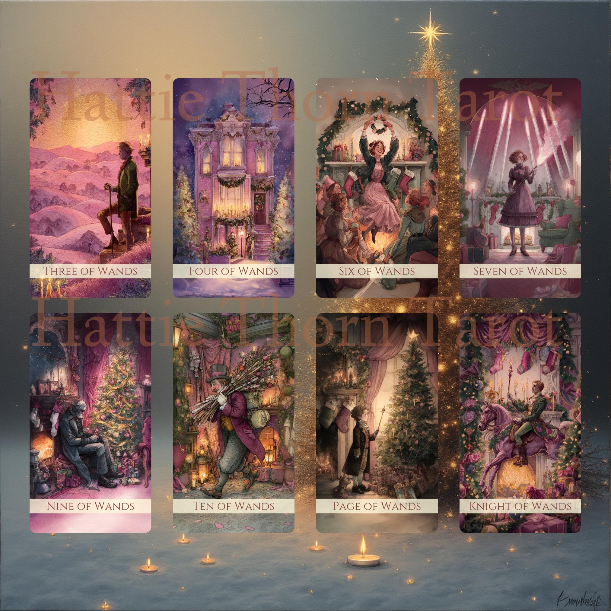 Festive Hearth Tarot • Victorian Christmas 78-card Deck • Cozy