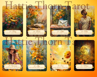 Summer Meadows Tarot and Lenormand Bundle by Hattie Thorn. 2 Deck
