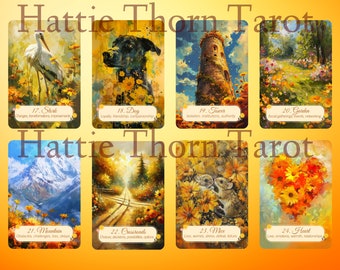 Summer Meadows Tarot and Lenormand Bundle by Hattie Thorn. 2 Deck