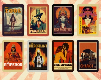 The Retro Poster Tarot by Hattie Thorn. Original Design 78 Card Deck Based on Rider Waite including Retro Poster Tuck Box