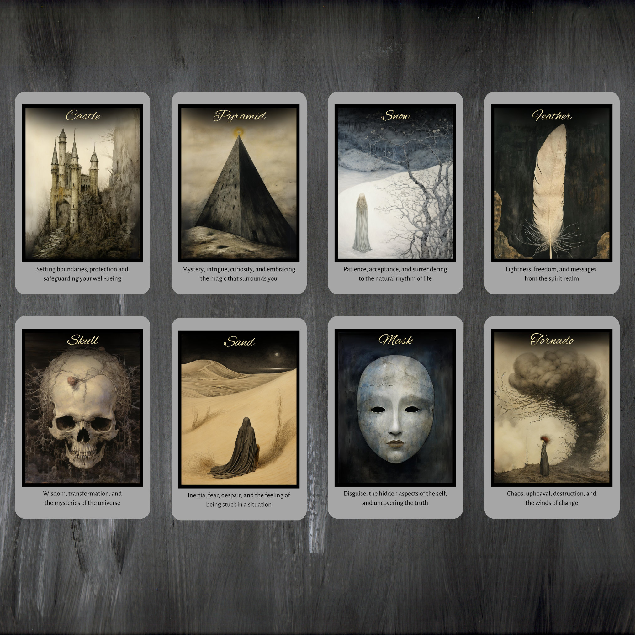 Shadow Fates Oracle • 45-card Deck • Dark Reflections & Intuition
