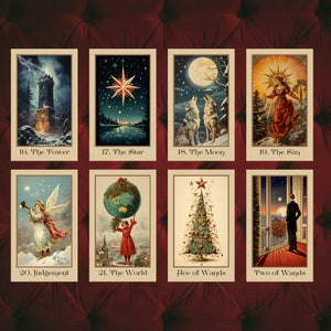 The Vintage Christmas Tarot by Hattie Thorn. Original Design 78 Card Deck including Vintage Christmas Tuck Box