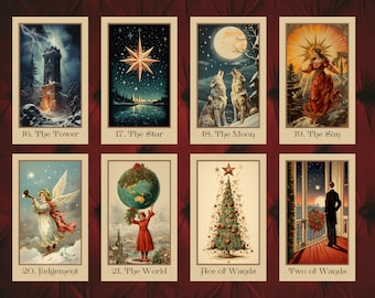 The Vintage Christmas Tarot by Hattie Thorn. Original Design 78 Card Deck including Vintage Christmas Tuck Box