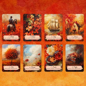 Autumn Fields Lenormand por Hattie Thorn. Design original 45 Deck expandido incluindo Autumn Fields Tuck Box