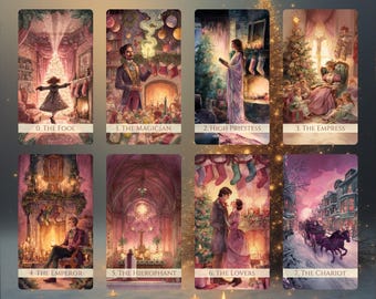 Festive Hearth Tarot • Victorian Christmas 78-card Deck • Cozy