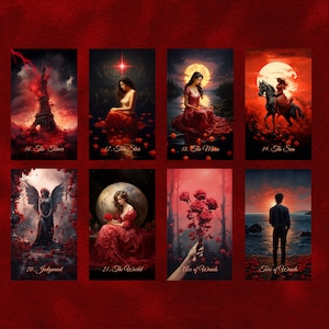 Tarot del amor Scarlet Rose de Hattie Thorn. Baraja de 78 cartas con diseño original, incluye estuche Scarlet Rose Love y guía de interpretación del amor