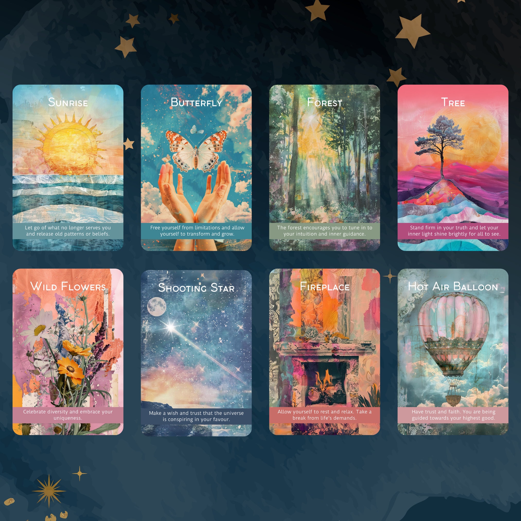 Magic Mosaic Oracle • 45-card Deck • Whimsical Collage Divination