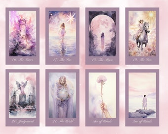 Ethereal Romance Tarot by Hattie Thorn. Original Design 78 Card Deck Based on Rider Waite including Ethereal Romance Tuck Box