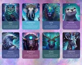 Ethereal Animal Oracle  by Hattie Thorn. Original Design 52 Card Deck Including Ethereal Animal Oracle Tuck Box