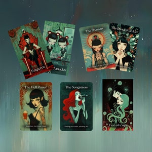 Lot Tarot et Oracle Mystic Maidens par Hattie Thorn. Offre spéciale 2 ponts !