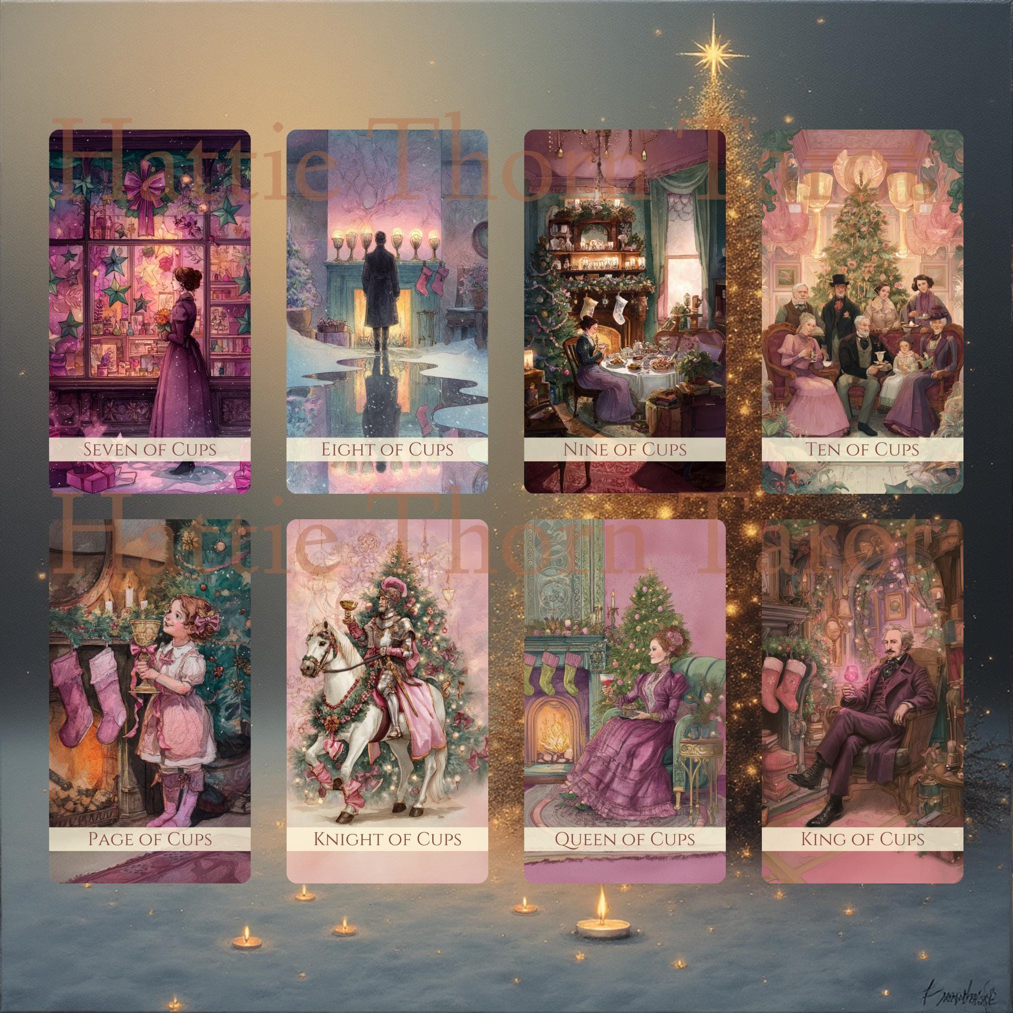 Festive Hearth Tarot • Victorian Christmas 78-card Deck • Cozy