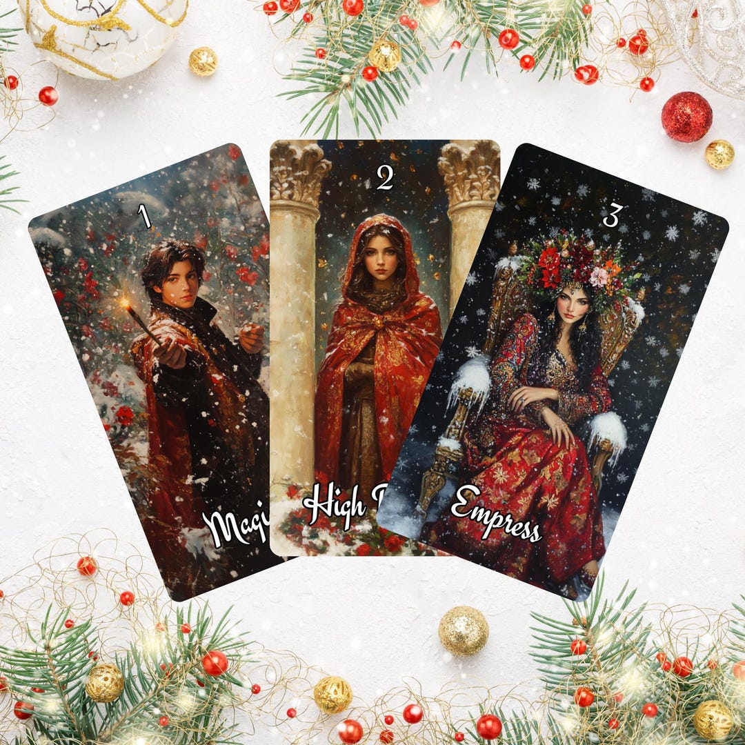 Christmas Spirit Tonat タロットカード　正規品 Christmas Spirit • 78 Card Holiday Deck • Hattie Thorn - Etsy UK