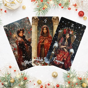 Christmas Spirit Tarot by Hattie Thorn. Original Design 78 Card Deck Based on Rider Waite including Christmas Spirit Tuck Box