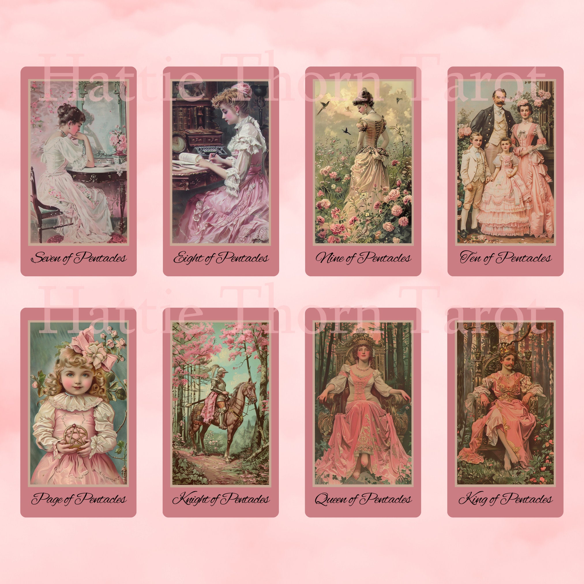 Victorian Muse • 78-card Tarot Deck • Pink Burlesque Charm
