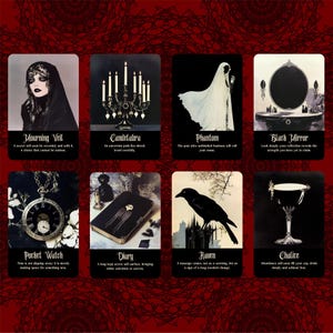 Nouveau !! Oracle de l'aube gothique par Hattie Thorn. Jeu de 50 cartes au design original, y compris la boîte Gothic Dawn