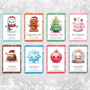 Bientôt votre retraite ! Adorable Oracle de Noël Kawaii par Hattie Thorn. Jeu de 50 cartes au design original, y compris une boîte unie