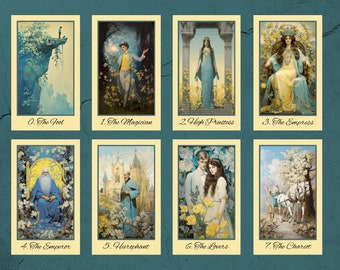 Bygone Spring Tarot by Hattie Thorn. Original Design 78 Card Deck Based on Rider Waite including Bygone Spring Tuck Box