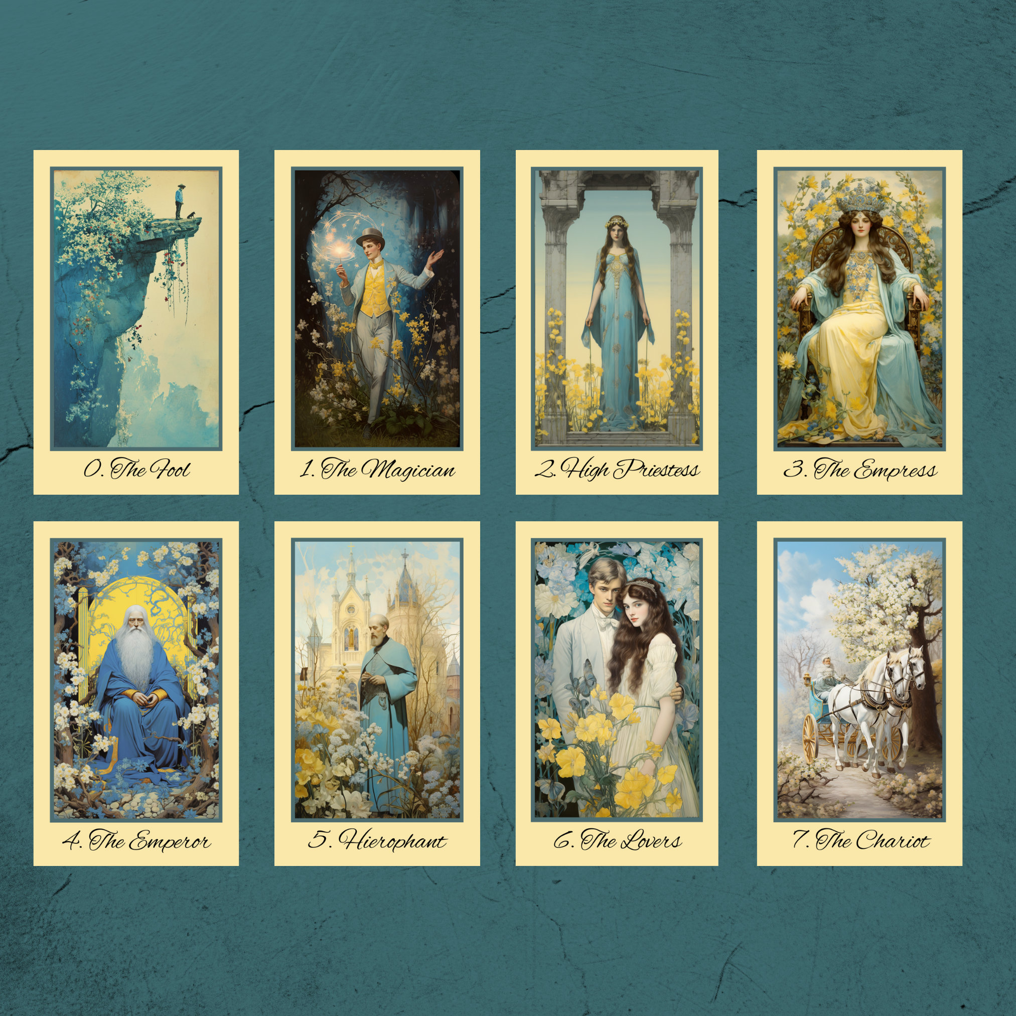 Bygone Spring Tarot by Hattie Thorn. Original Design 78 Card