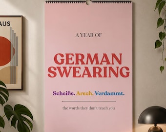 German Swearing Calendar 2027 | Learn German Slang & Swear Words | Funny German Gift | A3 Wall Calendar | Adult Language Learning Gift