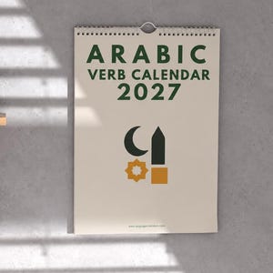 Arabisk verbkalender 2027 – Språkinlärning, A3 väggkalender