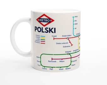 Polish Metro Mug – Essential Polish Vocabulary Mug - Language Learning Coffee Cup