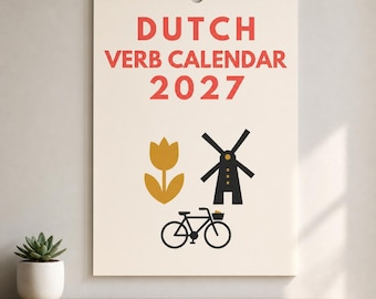 Dutch Verb Calendar 2027 – Learn Dutch, A3 Language Learning Wall Calendar
