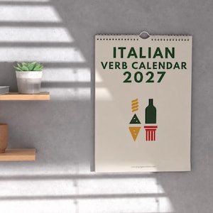 Italian Verb Calendar 2027 – Language Learning, A3 Wall Calendar