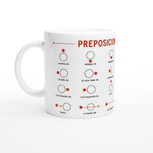 Spanish Prepositions Mug | Preposiciones de Lugar | Teacher Gift | Spanish Learner Mug | Grammar