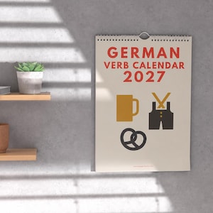 German Verb Calendar 2027 – Language Learning, A3 Wall Calendar