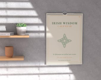 Irish Wisdom Wall Calendar 2026 | Gaeilge Celtic Learner Gift