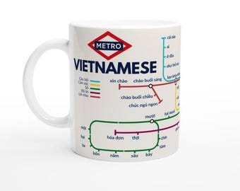 Vietnamese Metro Mug | Learn Vietnamese Vocabulary | Language Gift for Vietnamese Learners