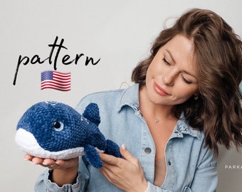 Crochet Baby Whale Pattern: Amigurumi Stuffed Animal (PDF Pattern)