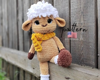 Suzy Sheep Crochet Pattern: Amigurumi Stuffed Animal (PDF)