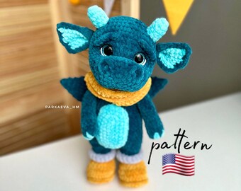 Modello Amigurumi Drago all'uncinetto: peluche fai da te (modello PDF)