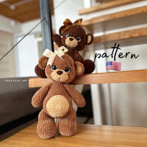 Modello orso all'uncinetto / Animali all'uncinetto / Modelli all'uncinetto / Idee regalo fai da te per baby shower / Peluche carini per bambini / Orsetto di peluche fatto a mano