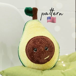 Haakpatroon avocado / Pluche avocado / Amigurumipatroon / Gehaakte knuffels / Leuke handgemaakte gehaakte cadeaus / Patroon gevulde avocado