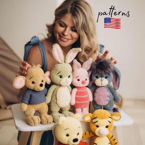 Patrons au crochet. Lot de 6 motifs amigurumi. Modèles de peluches au crochet. Animaux en peluche. Adorables animaux au crochet. Cadeaux faits main au crochet. Bricolage