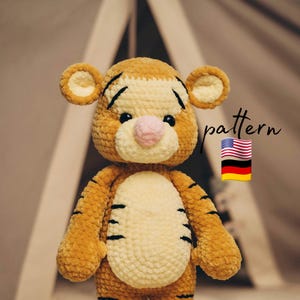 Modello tigre all'uncinetto. Modello peluche all'uncinetto. Tigre amigurumi. Modello animale di peluche. Peluche fai da te. Regali fatti a mano all'uncinetto. Giocattoli per bambini