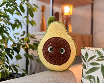 Avocado crochet pattern: amigurumi plush toy (PDF pattern)