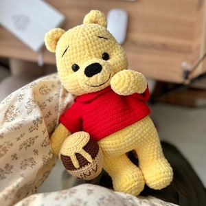 Schema all'uncinetto Winnie the Pooh / Schema amigurumi per adorabile peluche / Regali all'uncinetto fatti a mano / Peluche all'uncinetto / Schema PDF / Regali fai da te