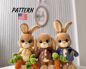 Häkelanleitung für Häschen (kleinere Version): Tier Amigurumi Häkelanleitung (PDF Anleitung). Osterhase DIY Plüschtier. Stofftier Schnittmuster