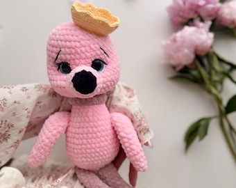 Crochet Flamingo and Ostrich Pattern: Amigurumi Plush Bird Toys (PDF)
