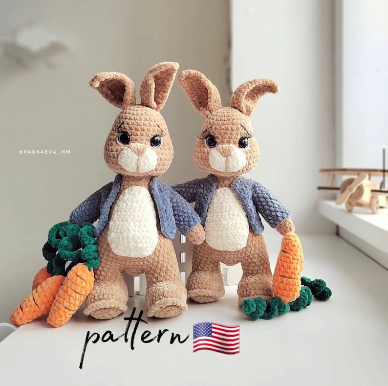 Crochet bunny pattern. Crochet plush bunny. Bunny crochet pattern. Amigurumi bunny. Amigurumi crochet pattern. Stuffed bunny. Crochet animal pattern. Amigurumi animals. Stuffed animals. Cute plush animals. Farm animals. Forest animals. Handmade plush
