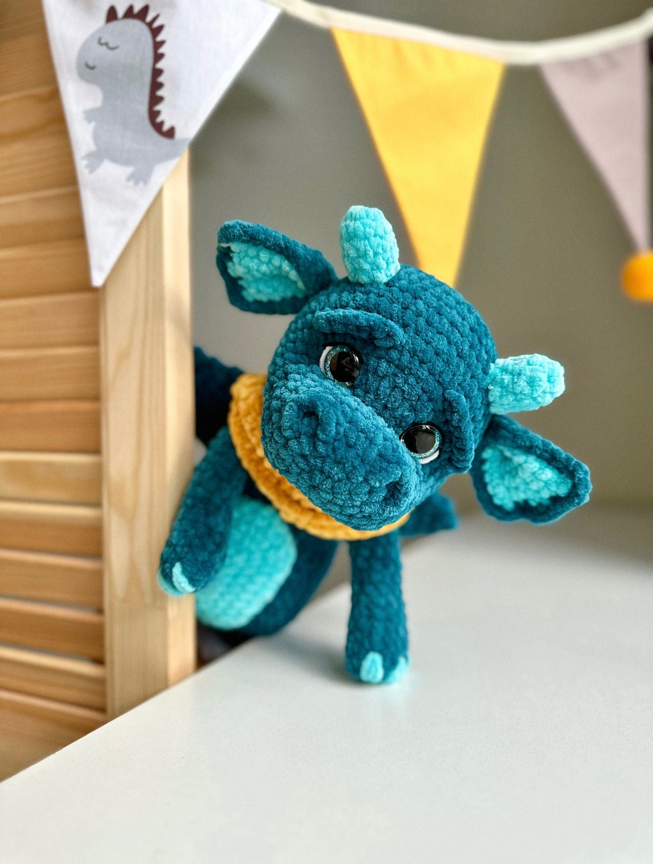 あみぐるみドラゴンのかぎ針編みパターン: DIY ぬいぐるみ (PDF
