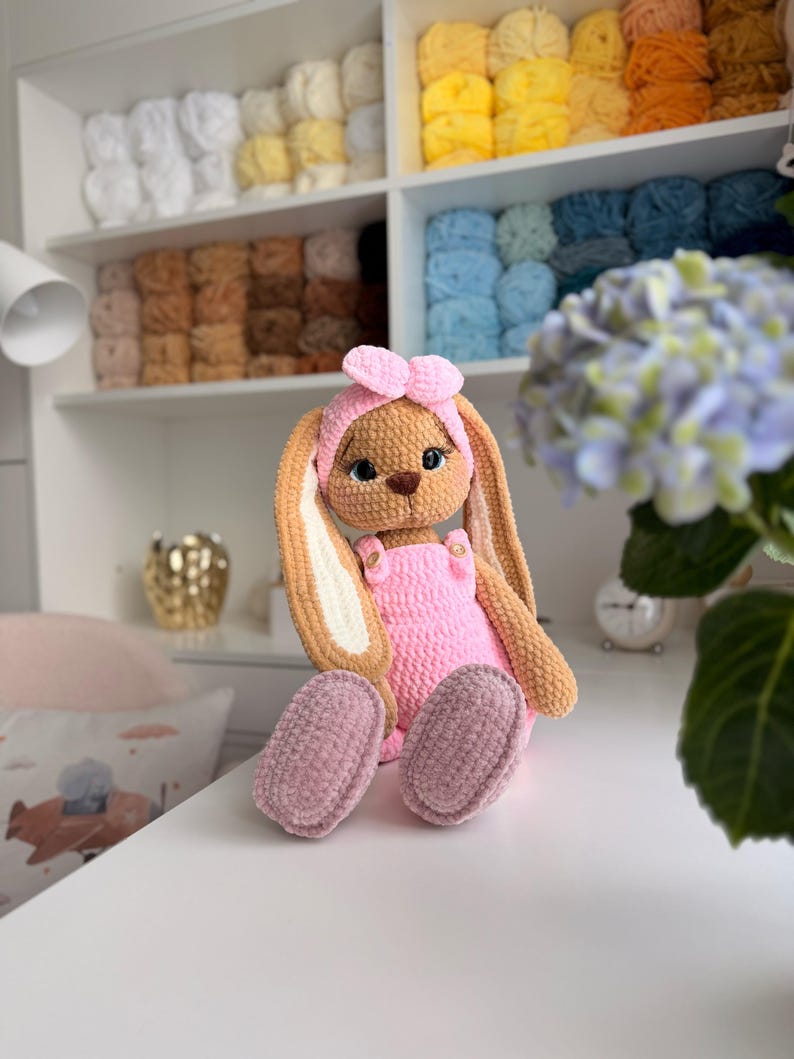 Crochet Bunny Pattern: Amigurumi Rabbit with Overalls (PDF Pattern) image 19