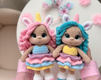 Crochet Unicorn Doll Pattern: Amigurumi Plush Toy Tutorial (PDF)